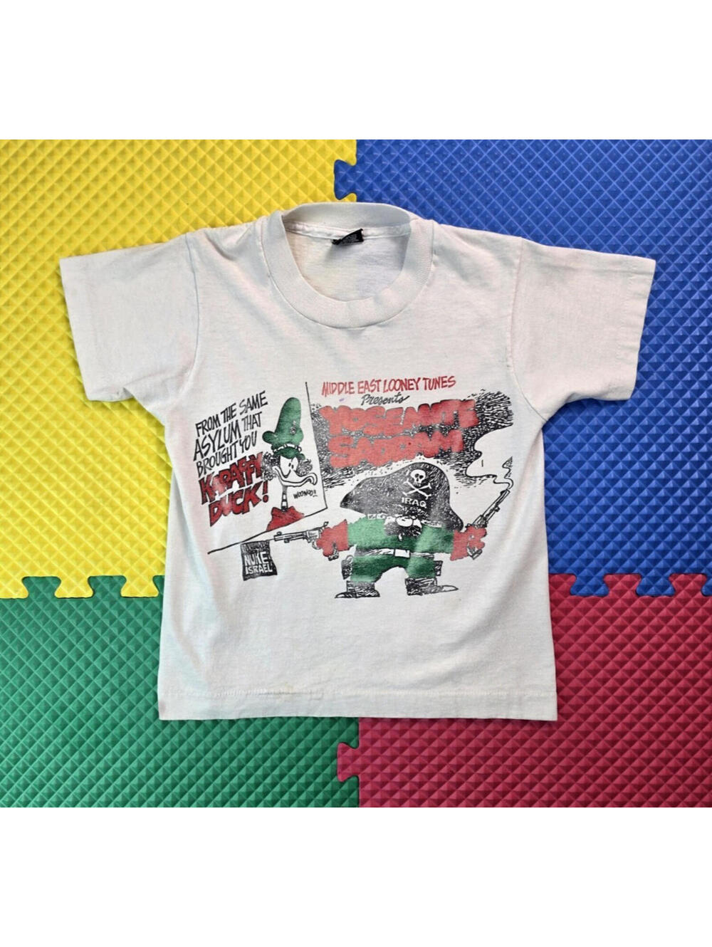 Screen Stars Vintage 80s Middle East Looney Toons Saddam Shirt Boys 10-12 Youth